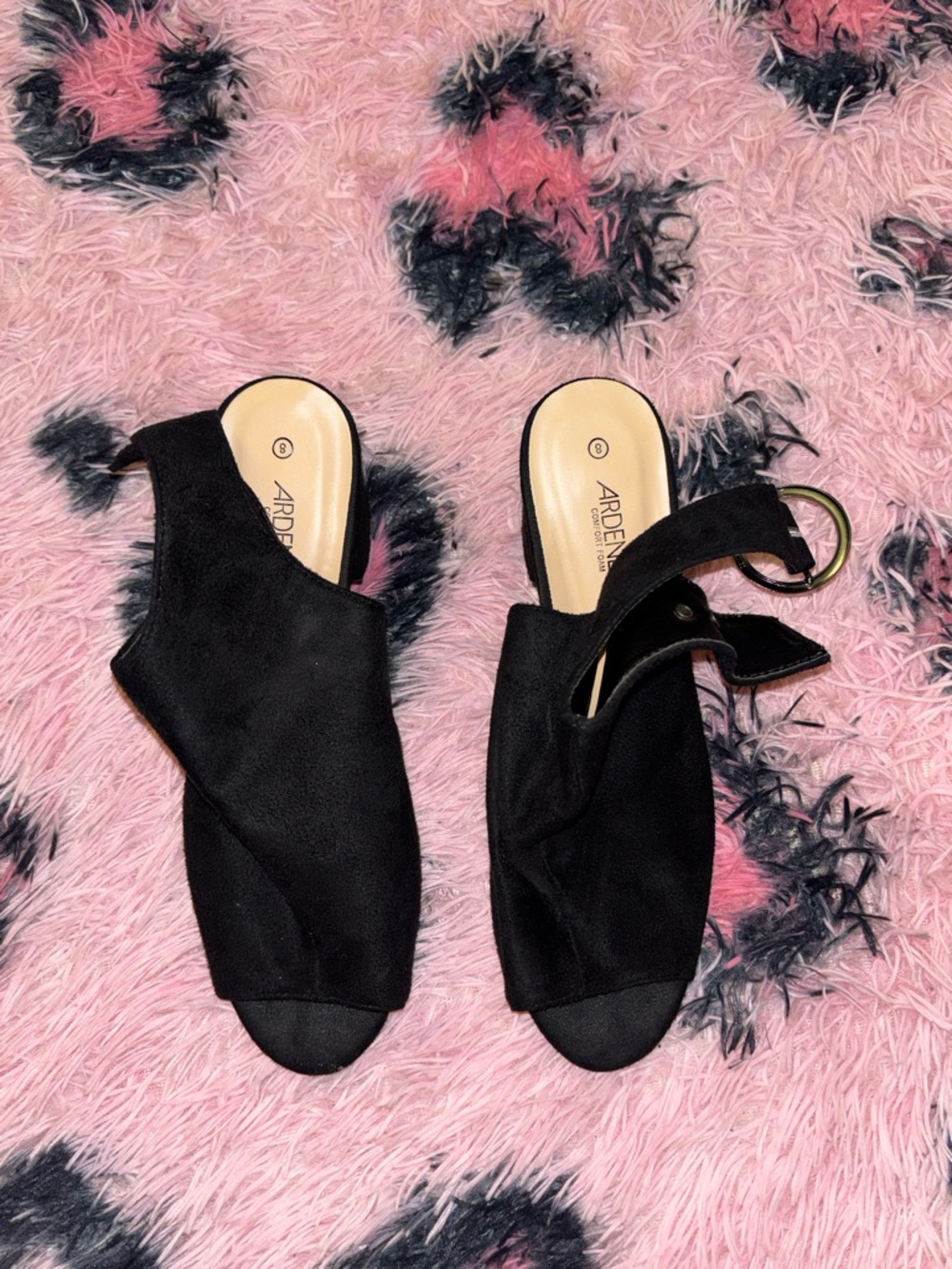 Ardene Black Open-Toe Heeled Booties